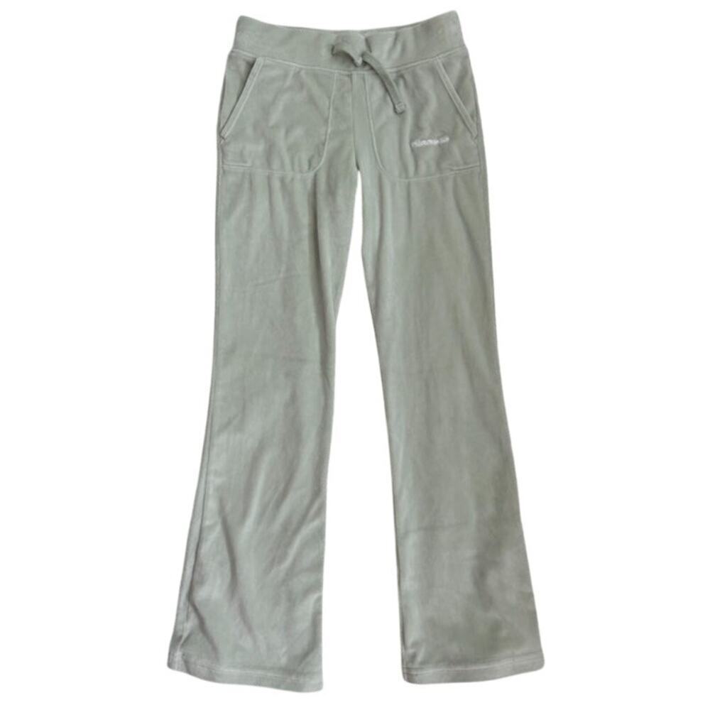NWOT Abercrombie & Fitch Girls Y2K Green Velour Sweatpants Size 7/8